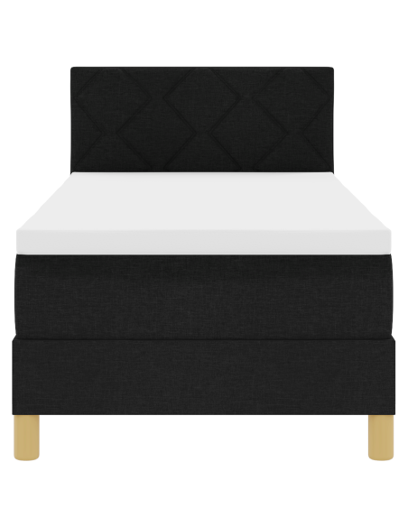 Letto Box Spring con Materasso e LED Nero 80x200 cm Tessuto