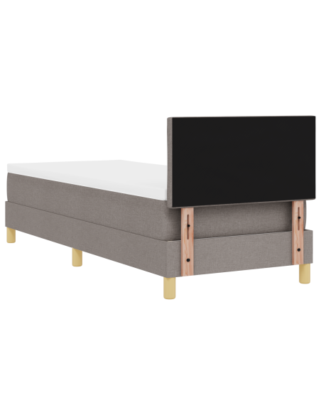 Letto a Molle con Materasso e LED Tortora 80x200 cm Tessuto