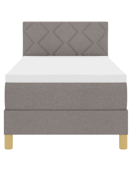 Letto a Molle con Materasso e LED Tortora 80x200 cm Tessuto
