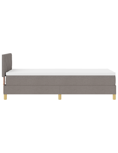 Letto a Molle con Materasso e LED Tortora 80x200 cm Tessuto