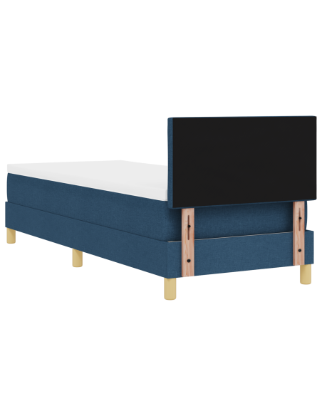 Letto a Sorgente LED con materasso Blu 80 x 200 cm Tessuto