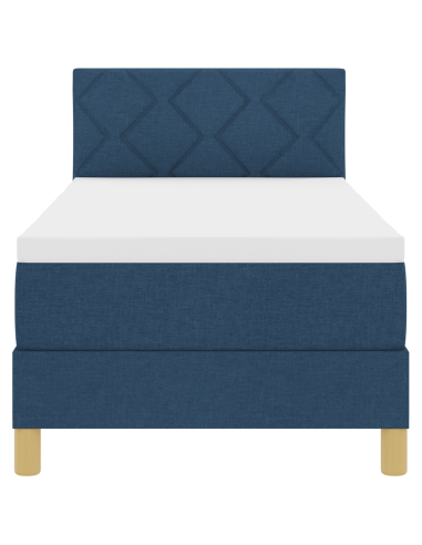 Letto a Sorgente LED con materasso Blu 80 x 200 cm Tessuto