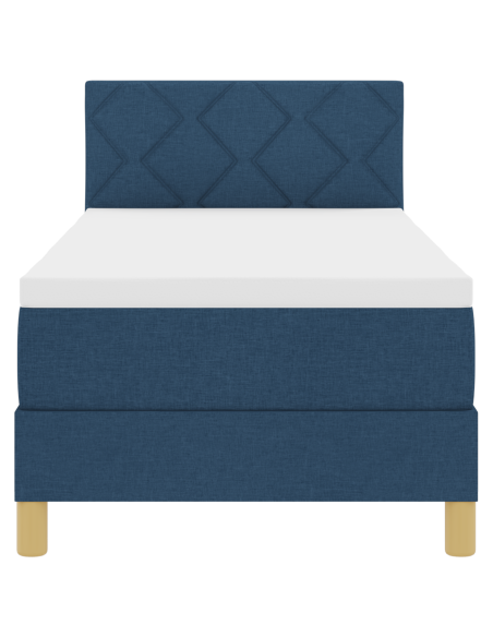 Letto a Sorgente LED con materasso Blu 80 x 200 cm Tessuto