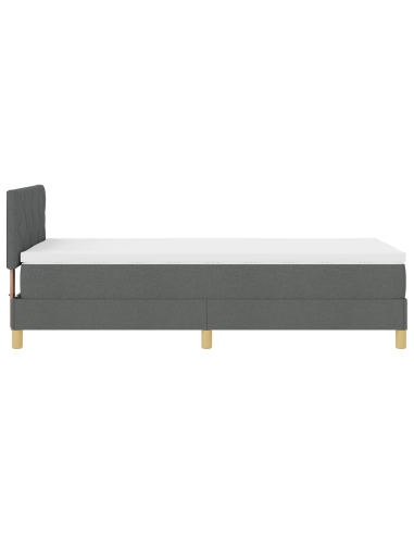 Letto a Sorgente LED con led Grigio scuro 90 x 190 cm Tessuto