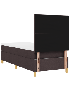 Letto a Sorgente LED Marrone Scuro 100 x 200 cm Tessuto 2