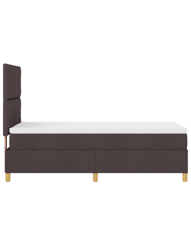 Letto a Sorgente LED Marrone Scuro 100 x 200 cm Tessuto