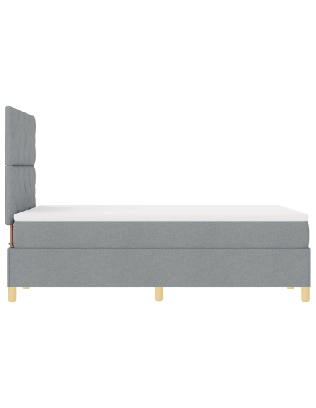 Letto con box spring con materasso & LED Grigio chiaro 120x190 cm Tessuto