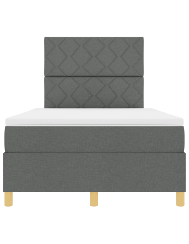 Letto a Sorgente LED Grigio scuro 120 x 190 cm Tessuto