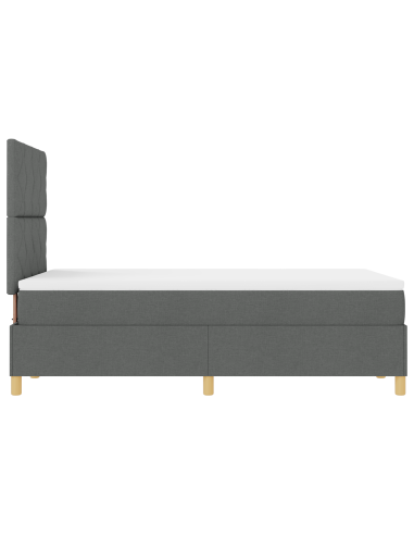 Letto a Sorgente LED Grigio scuro 120 x 190 cm Tessuto