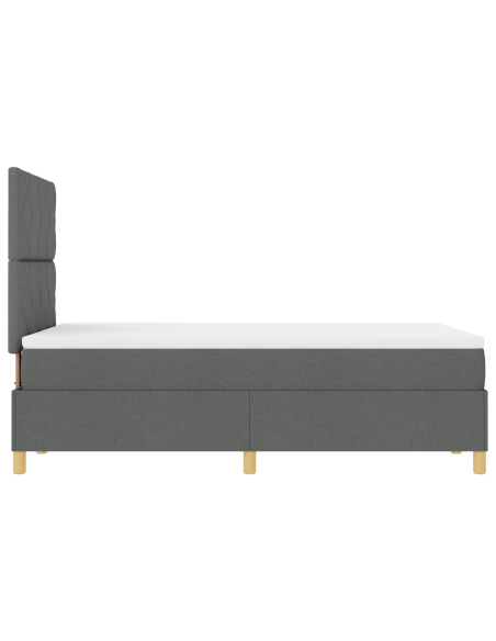 Letto a Sorgente LED Grigio scuro 120 x 190 cm Tessuto