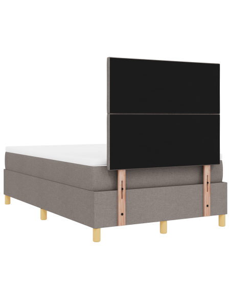 Letto Box Spring con Materasso & LED Tortora 120x190 cm Tessuto
