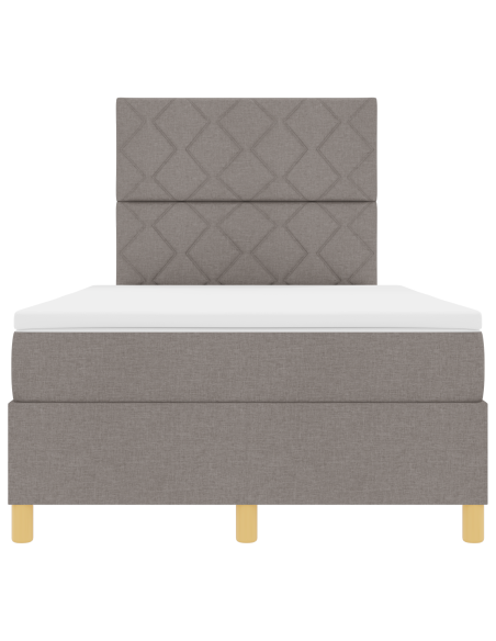 Letto Box Spring con Materasso & LED Tortora 120x190 cm Tessuto