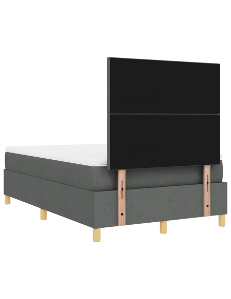Letto a molle con materasso & LED grigio scuro 120x200 cm