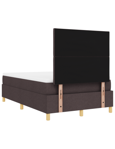 Letto a Sorgente LED Marrone Scuro 120 x 200 cm Tessuto