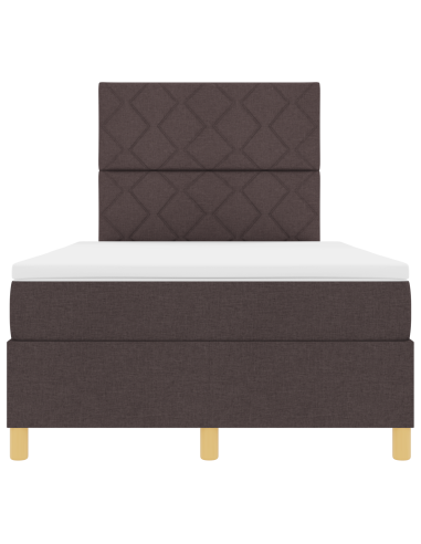 Letto a Sorgente LED Marrone Scuro 120 x 200 cm Tessuto