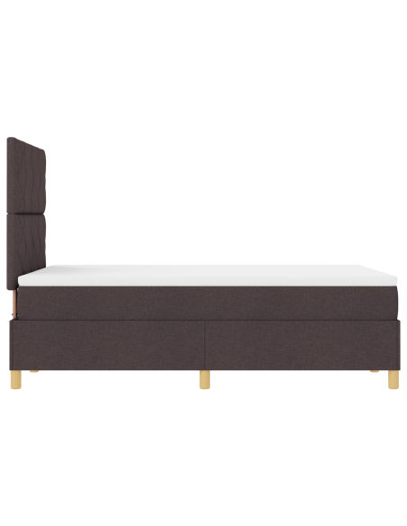 Letto a box spring con materasso & LED Marrone Scuro 120x200 cm Tessuto