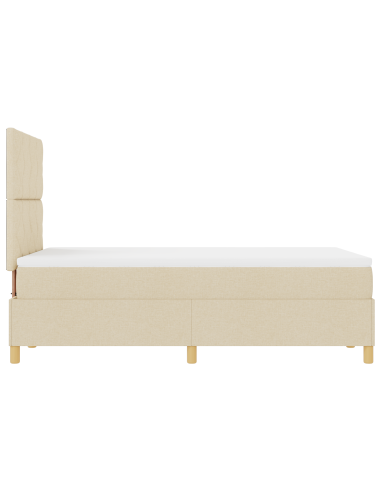 Letto a Sorgente LED con materasso Crema 120 x 200 cm Tessuto