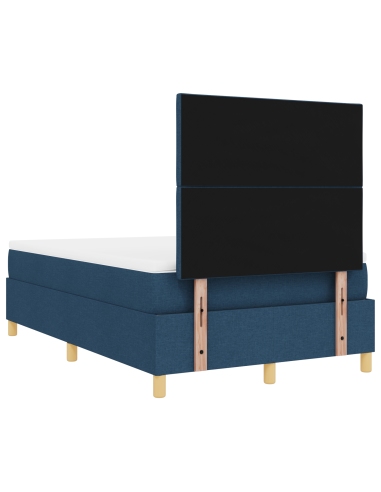 Letto a Sorgente LED con materasso Blu 120 x 200 cm Tessuto