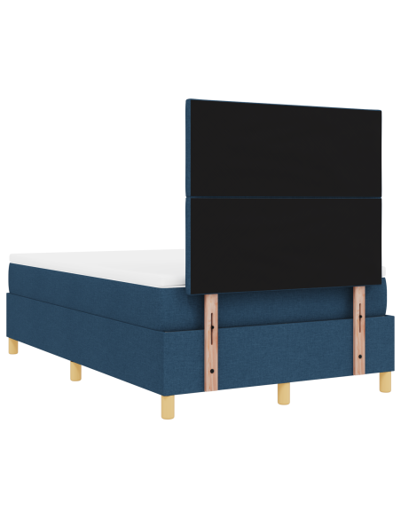 Letto a Sorgente LED con materasso Blu 120 x 200 cm Tessuto