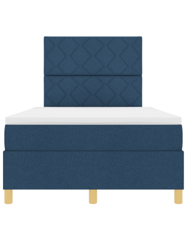 Letto a Sorgente LED con materasso Blu 120 x 200 cm Tessuto