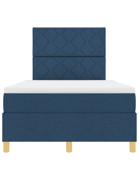 Letto a Sorgente LED con materasso Blu 120 x 200 cm Tessuto