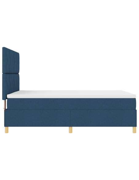 Letto con Box Spring e luce LED blu 140x190 cm tessuto