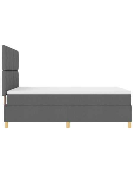 Letto box spring con materasso e LED Grigio scuro 140x200 cm Tessuto