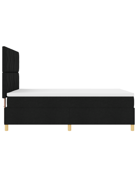 Letto a molle con materasso e LED Nero 140x200 cm Tessuto