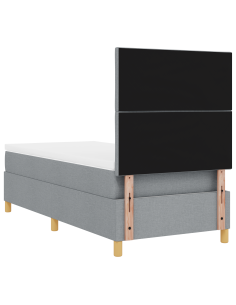 Letto a Sorgente LED Grigio chiaro 100 x 200 cm Tessuto 2