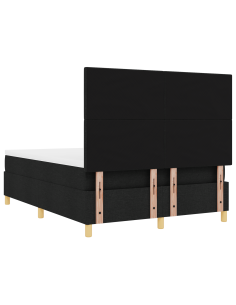 Letto a Sorgente LED con materasso Nero 140 x 200 cm Tessuto 2