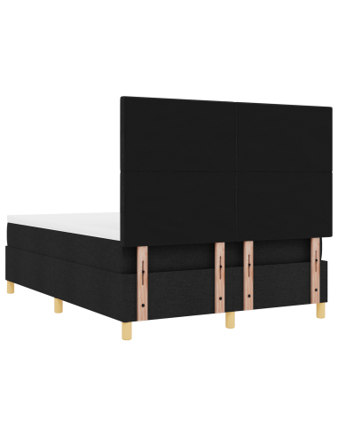 Letto a Sorgente LED con materasso Nero 140 x 200 cm Tessuto