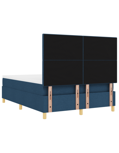 Letto a Sorgente LED con materasso Blu 140 x 200 cm Tessuto