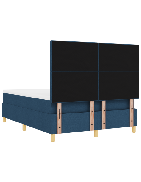 Letto a molle ortopedico con materasso e LED blu 140x200 cm in tessuto
