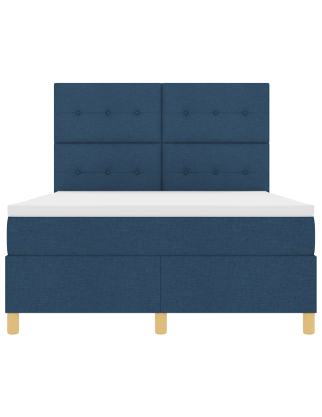 Letto a molle ortopedico con materasso e LED blu 140x200 cm in tessuto
