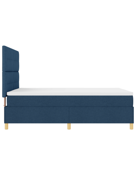 Letto a molle ortopedico con materasso e LED blu 140x200 cm in tessuto