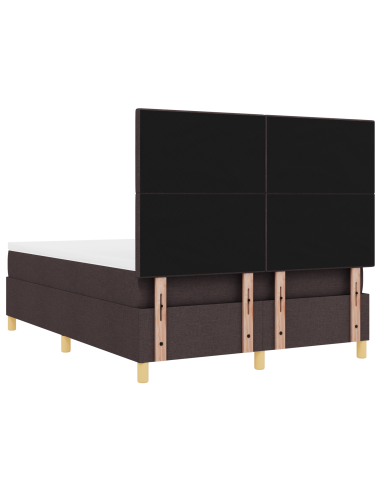 Letto a Sorgente LED Marrone Scuro 160 x 200 cm Tessuto