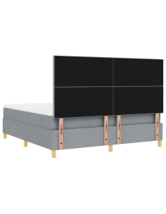 Letto a Sorgente LED Grigio chiaro 180 x 200 cm Tessuto 2