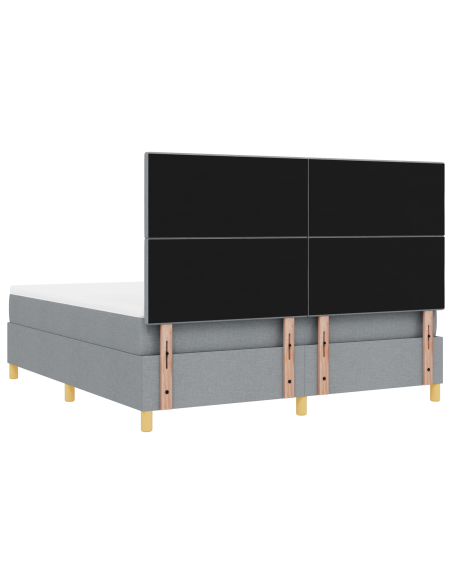 Letto a Sorgente LED Grigio chiaro 180 x 200 cm Tessuto