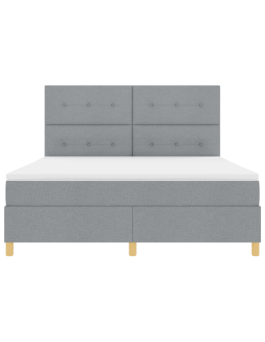 Letto a Sorgente LED Grigio chiaro 180 x 200 cm Tessuto
