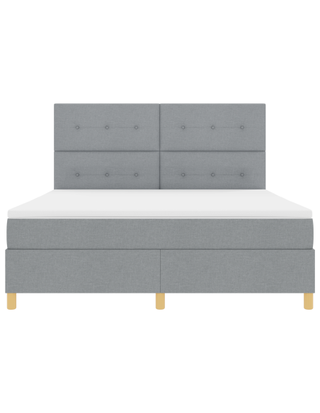 Letto con sommier con materasso & LED grigio chiaro 180x200 cm Tessuto