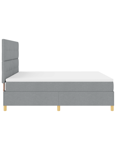 Letto con sommier con materasso & LED grigio chiaro 180x200 cm Tessuto