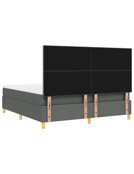 Letto a molle con materasso e LED grigio scuro 180x200 cm tessuto