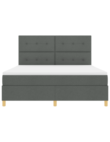 Letto a Sorgente LED Grigio scuro 180 x 200 cm Tessuto