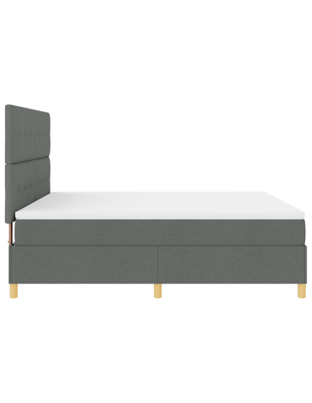 Letto a molle con materasso e LED grigio scuro 180x200 cm tessuto