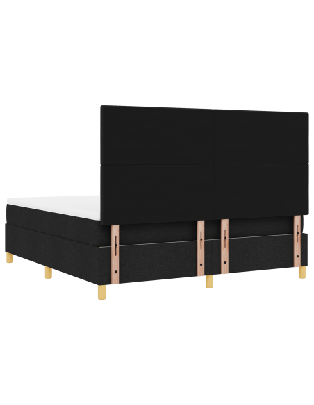 Letto a Sorgente LED con materasso Nero 180 x 200 cm Tessuto