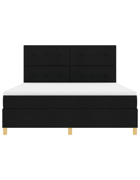 Letto a molle con materasso e LED nera 180x200 cm Tessuto