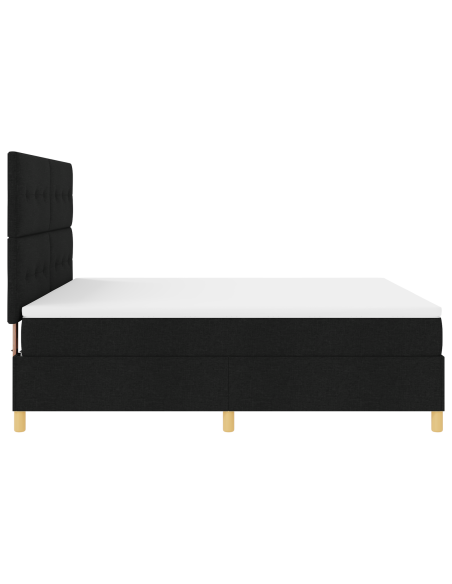 Letto a molle con materasso e LED nera 180x200 cm Tessuto