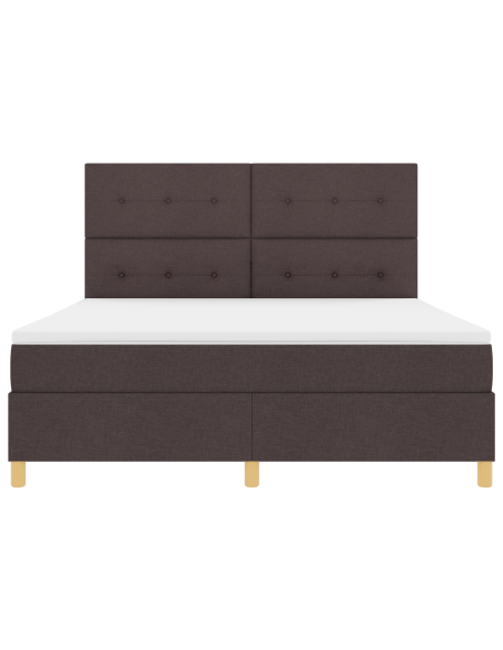 Rete a Molle con Materasso e LED Marrone Scuro 180x200 cm Tessuto