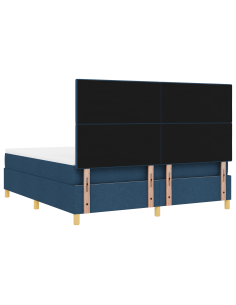 Letto a Sorgente LED con materasso Blu 180 x 200 cm Tessuto 2
