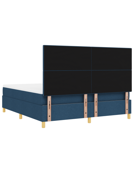 Letto a Sorgente LED con materasso Blu 180 x 200 cm Tessuto